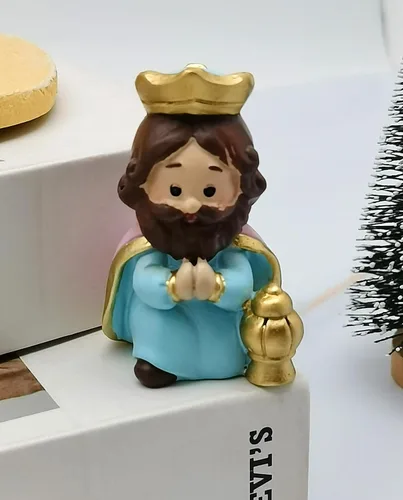 Vista 8 de Decoración Navideña Juego de Natividad en Miniatura, 11 piezas Juego de Figuras Religiosas de Decoración Navideña Incluye Escena del Establo