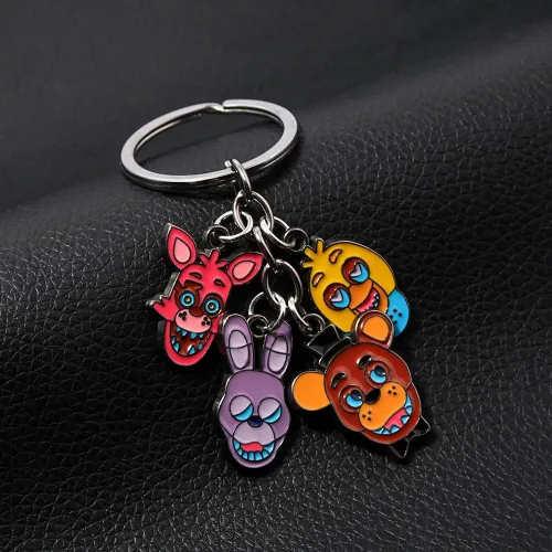 Vista 6 de SONGCHANGJEWELRY FNAF Freddy's - Llavero de seguridad para disfraz de Fazbear Nights, coleccionistas de cosplay para fanáticos de hombre y mujer