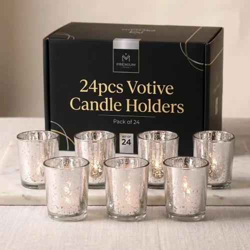 Vista 27 de LETINE 6 portavelas votivas moradas, tamaño votivo estándar para velas votivas regulares, soporte para velas de té para decoración del hogar Púrpura