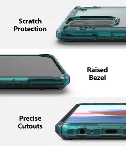 Vista 5 de Ringke Fusion-X - Funda compatible con Xiaomi Redmi Note 10, Redmi Note 10S, parte trasera transparente, resistente, a prueba de golpes, TPU