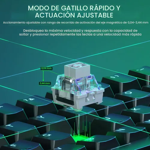 Vista 5 de Aula WIN60 HE - Teclado mecánico 60% para juegos con cable, interruptor magnético intercambiable en caliente, accionamiento ajustable, modo