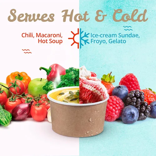 Vista 7 de MATICAN Vasos de papel para helado, 100 cuencos de postre desechables de 5.5 onzas para alimentos calientes o fríos, suministros de fiesta de 5.5