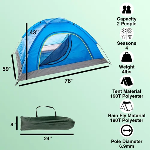 Vista 2 de Paquete de 10 tiendas de campaña a granel para 2 personas sin hogar, exploradores, camping, mochileros, impermeables, ligeras, fáciles de instalar