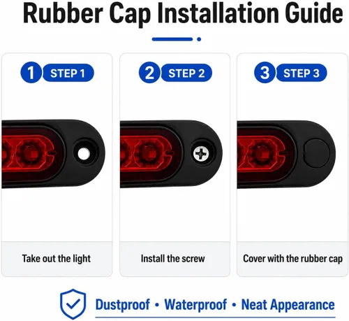 Vista 6 de Luz trasera de freno de remolque de 15 LED, luces traseras de barra LED, tira de freno impermeable, tira de freno, luz roja para barcos marinos