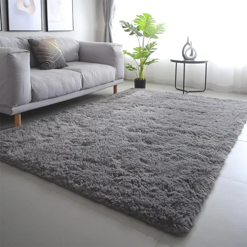 Vista 54 de Alfombra redonda beige para dormitorio: alfombra suave y esponjosa de 4 x 4 pies para sala de estar, alfombra redonda de felpa peluda