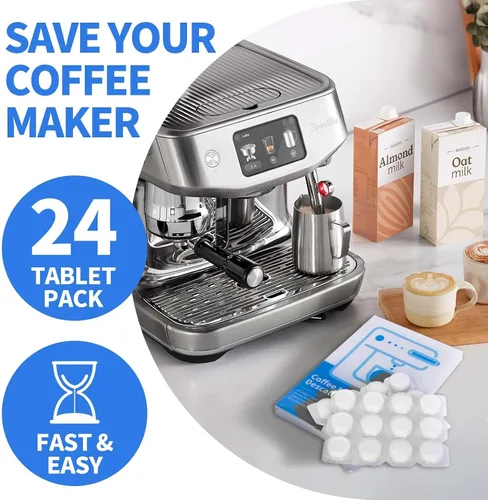Vista 2 de Tabletas descalcificadoras para cafetera, paquete de 24, suministro de 1 año, fórmula a base de plantas, compatibilidad universal