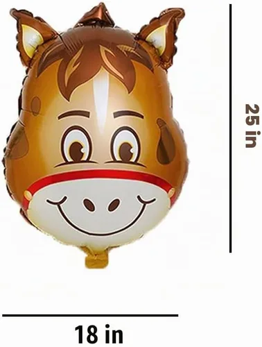 Vista 2 de Globos de animales de granja, cerdo, vaca, caballo, burro, globo de Mylar para animales, temática de animales, suministros de fiesta de cumpleaños