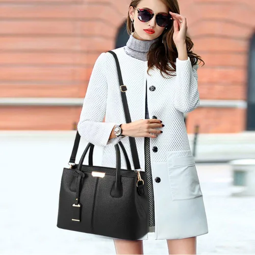 Vista 2 de Bolso de mano con clase para mujer, bolso de mano con asa