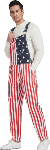 Vista 3 de OeyFnbmO Festival Overalls for Men Holiday Jumpsuit Bib Coveralls