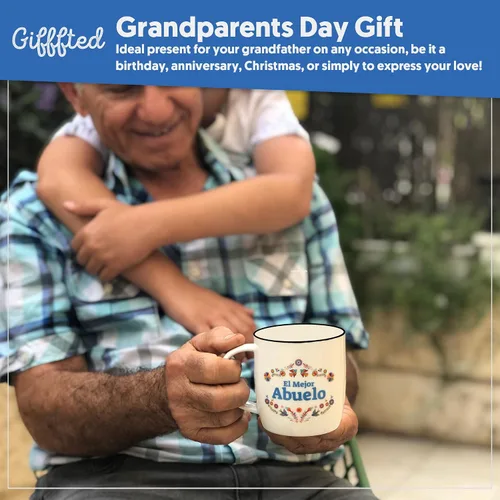 Vista 5 de Triple Gifffted Regalos para Abuelos, Las Mejores Tazas de Café de Abuela y Abuelo en Español, Mejor Abuela y Abuelo Latino, Regalo para Día