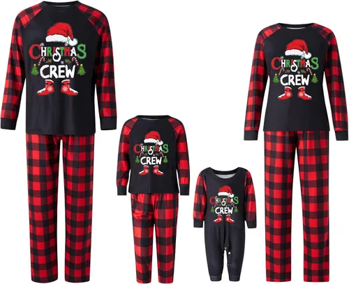 Vista 2 de LWXQWDS Pijamas de Navidad para la familia, conjuntos de pijamas de Navidad a juego para adultos, niños, bebés, perros, vacaciones, juego de ropa