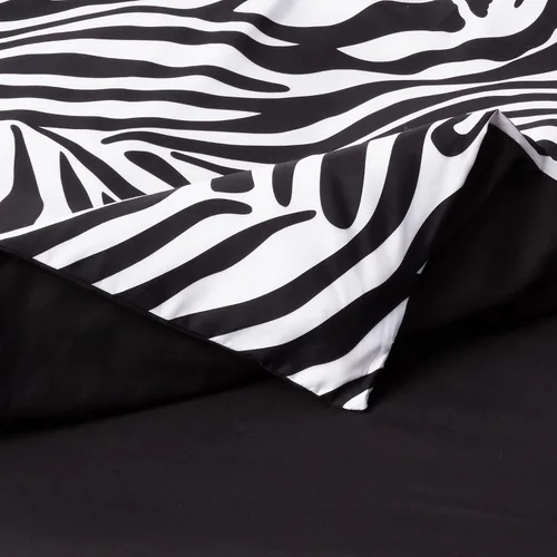 Vista 3 de Zebra - Juego de funda de edredón reversible de 3 piezas con fundas de almohada de cebra de microfibra cepillada, suave al tacto, fácil cuidado