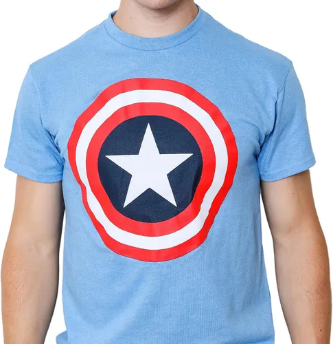 Vista 4 de Marvel Captain America Distressed Shield Logo - Camiseta para hombre