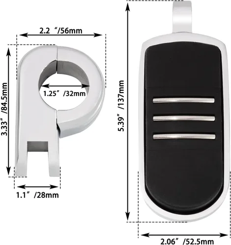 Vista 6 de Estriberas ajustables de 1.25 pulgadas (1.260 in) con abrazaderas P de montaje para Harley Davidson Touring Street Glide/Road Glide/Electra