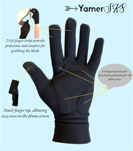 Vista 2 de Guantes de patinaje artístico con almohadillas de gel, protección de palma para competición de práctica