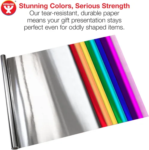 Vista 3 de Hygloss Products - Papel de aluminio metálico brillante, hojas de 20 x 26 pulgadas para artes, manualidades y envoltura de Navidad