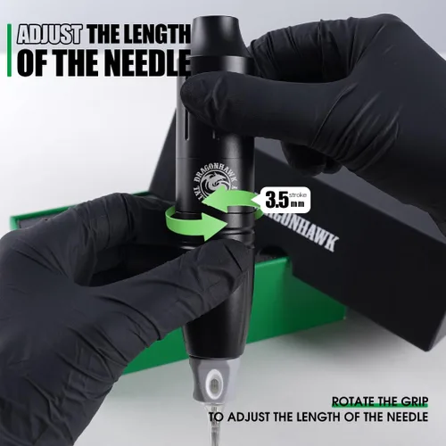 Vista 6 de Dragonhawk Kit de bolígrafo de tatuaje inalámbrico, máquina rotativa para Kit de tatuaje - 2