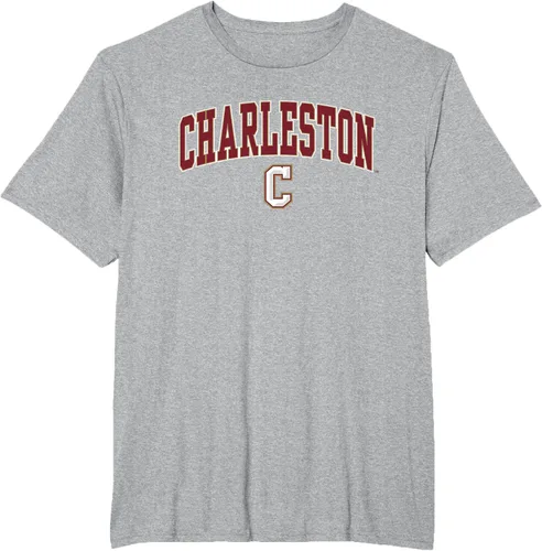 Vista 18 de Charleston Cougars Arch Over Logo - Camiseta con licencia oficial, Negro