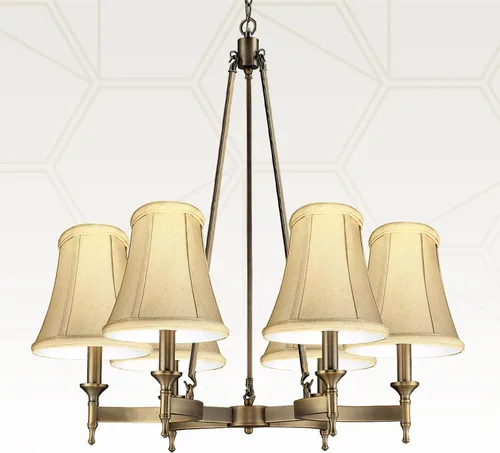 Vista 5 de Royal Designs, Inc. BSO-704FC-6AGL True Bell - Pantalla básica para lámpara con clip de llama, 3.5 x 6 x 6.25, dorado antiguo