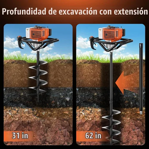 Vista 5 de Baotree - Taladro de tierra de 62 cc a gas para excavadora de agujeros