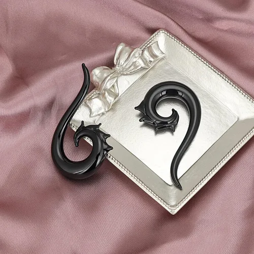 Vista 5 de Stuppendux Tapones de dilatación en espiral de cristal para oreja, dilatadores, dilatadores, dilatadores, piercings para el cuerpo, medidores