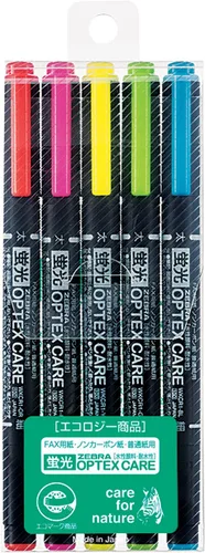 Vista 11 de ZEBRA B-WKCR1-BL Resaltador, Optex Care, azul, 10 bolígrafos