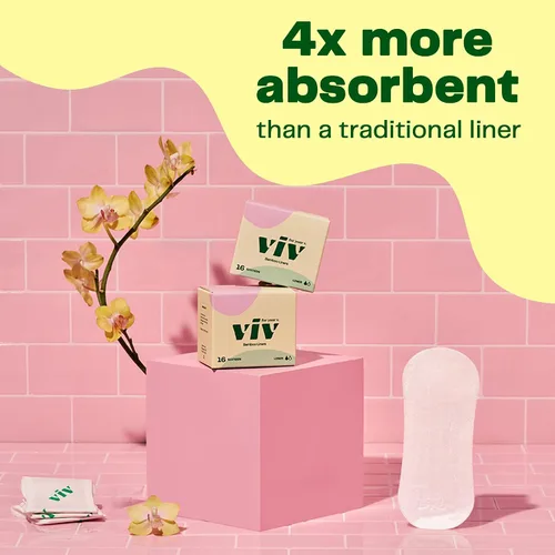 Vista 3 de Viv for Your V Bamboo Organic Panty Liners para mujer Sanitarios suaves, finos y absorbentes Almohadillas de incontinencia para mujeres sin alas