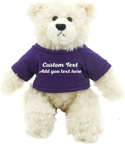 Vista 8 de Oso de peluche personalizado Brandon crema de 12 pulgadas, osos de peluche personalizados, gran regalo para San Valentín, graduación, cumpleaños