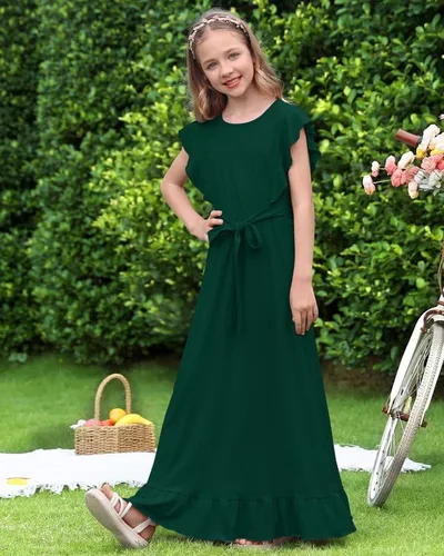 Vista 3 de BesserBay Vestido largo de verano para niñas de 5 a 14 años