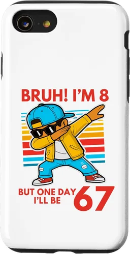 Vista 18 de Bruh I'm 8 But One-Day I'll Be 67 Retro 8th Birthday Kids Case for iPhone 17