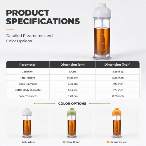 Vista 5 de Pulverizador de aceite 3.4 fl oz para cocinar, botella de spray Verde