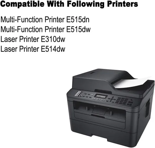 Vista 2 de Brother E310 - Cartucho de tóner de repuesto para Dell E514dw, E515dw, E515dn, paquete de 2 unidades (negro)