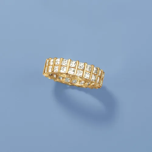 Vista 4 de Ross-Simons Anillo de eternidad con circonita cúbica de 4,00 qt en oro amarillo de 14 quilates