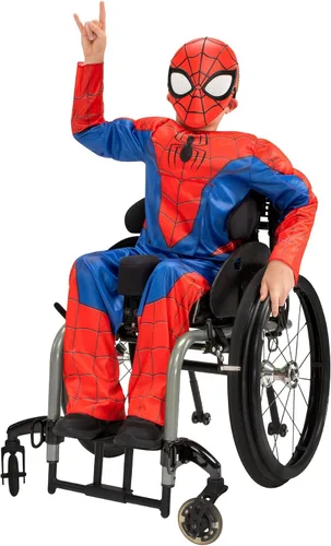 Vista 7 de Marvel Spider-Man Official Youth Adaptive Costume - Costumes with Adaptive Features (Wheel Cover Sold Separately)