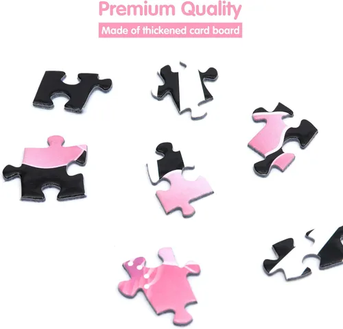 Vista 3 de Lavievert Juego de rompecabezas redondo de 1000 piezas para adultos - Romántico cerezo en flor Fun & Challenging Puzzle for Adults and Teens