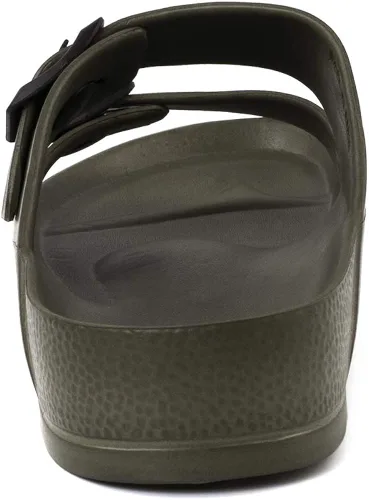 Vista 4 de FUNKYMONKEY - Sandalias planas cómodas para mujer, de etilvinilacetato, ajustables con hebilla doble