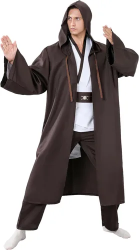 Vista 4 de UIZPR Capa con capucha para hombre, capa completa para Halloween, cosplay, traje para adultos