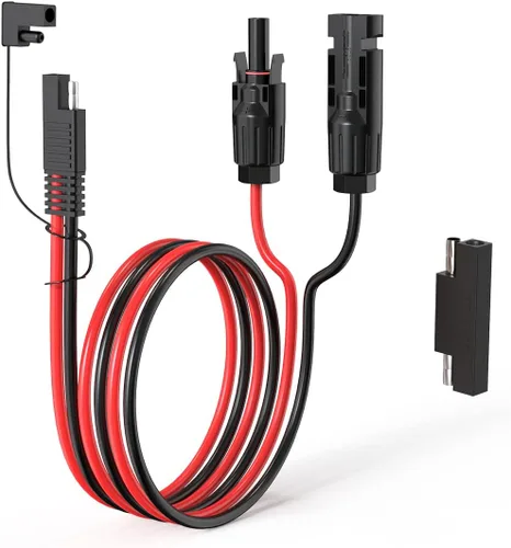 Vista 9 de ELFCULB Cable de extensión de panel solar SAE de 10 AWG de 10 pies a SAE 2 3.3 10 20 35 50 pies SAE con adaptador de polaridad inversa SAE