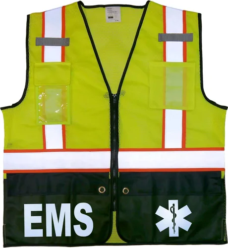 Vista 8 de Chaleco de seguridad EMS Survivor, Tipo R Clase 2, logotipos reflectantes con bolsillo trasero gigante.