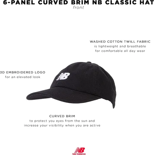 Vista 3 de New Balance Men's and Women's Unisex 6-Panel Curved Brim Adjustable Cotton Twill