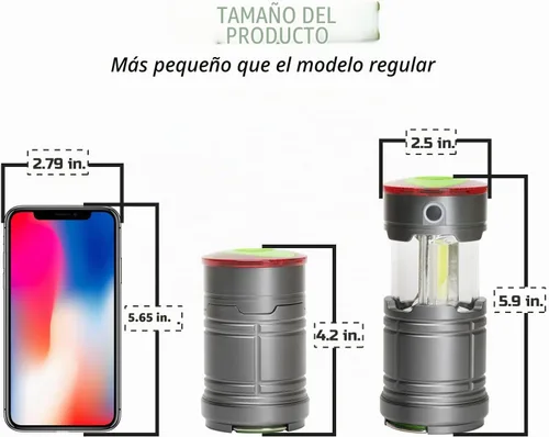 Vista 2 de Lichamp Linterna LED plegable para campamento, linterna LED portátil, ligera, impermeable, 4 modos de luz, kits de supervivencia para interiores