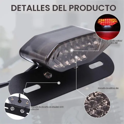Vista 3 de DREAMIZER Juego de luces de remolque cuadrado impermeable, lámpara de luz LED ABS roja de freno, parada, cola, marcha y licencia compatible con Negro