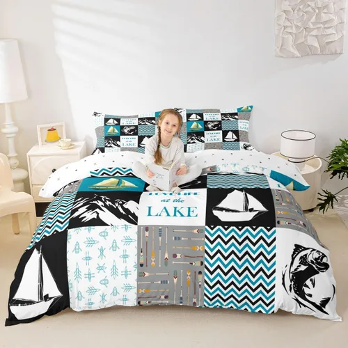 Vista 15 de Erosebridal Funda de edredón de ancla náutica, juego de ropa de cama con brújula oceánica, tamaño individual para niños, adolescentes, adultos