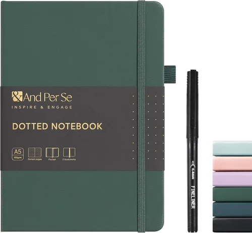 Vista 23 de &And Per Se Juego de diario y bolígrafo forrados (3 paquetes), cuaderno de tapa dura de cuero A5 con bolígrafo y juego de papelería, 160 páginas
