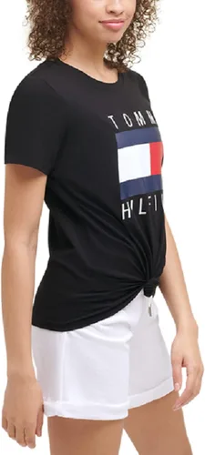 Vista 3 de Tommy Hilfiger Camiseta de rendimiento para mujer, camisetas gráficas de algodón ligero