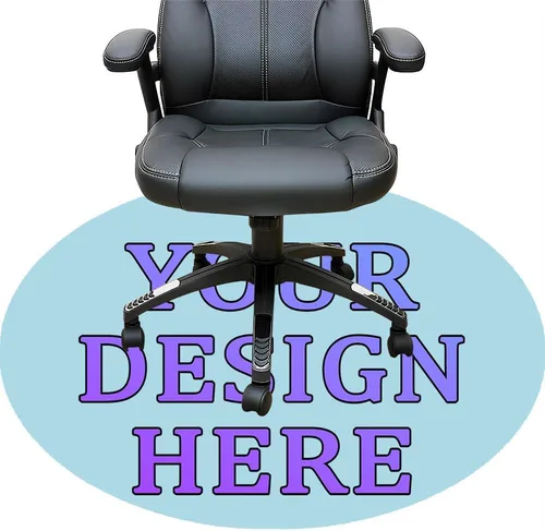 Vista 7 de Tapete redondo personalizado para silla de escritorio de oficina, diseño de tu propio logotipo de foto, texto, alfombrillas circulares