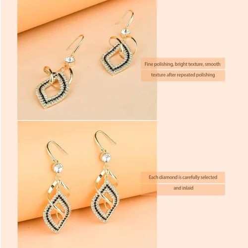 Vista 4 de Dangle Earrings for Women and Teen Girls, 925 Silver Handmade Linear Swirl Wire Bohemian Boho Diamonds Earrings, Gifts for Women
