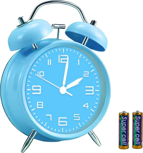 Vista 12 de pxy Lindo y seguro reloj despertador para niños alimentado por batería (batería incluida), reloj despertador analógico súper silencioso analógico