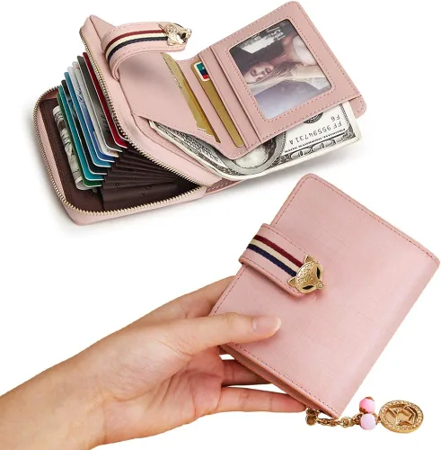 Vista 6 de FOXER Carteras pequeñas para mujer, monederos con cremallera para tarjetas de crédito, Classic