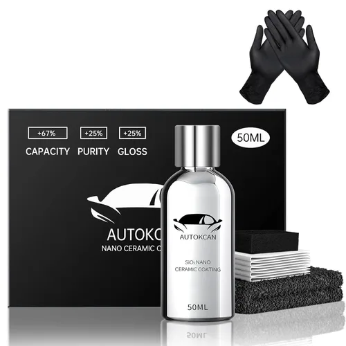 Vista 7 de 10H Nano revestimiento cerámico para automóviles, 1.7 fl oz (1.7 fl oz) de alto brillo, antiarañazos, SiO2, kit de revestimiento de cerámica